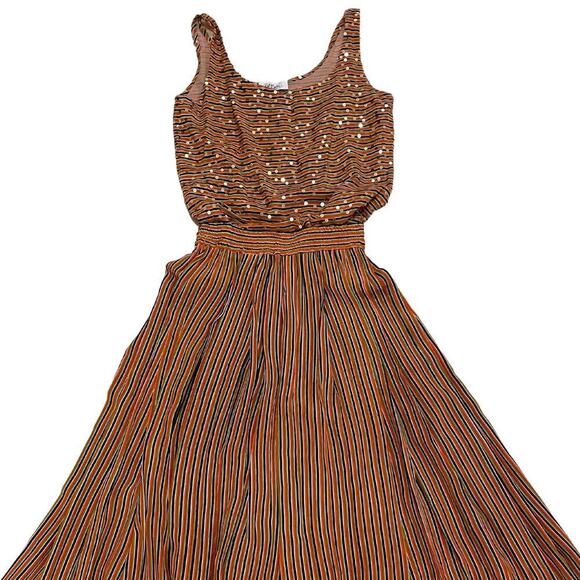 Vintage Bob Mackie 3-Piece Set | L, Sequin Shell, Tie Blouse, Skirt, Bold Stripe - Picture 5 of 7